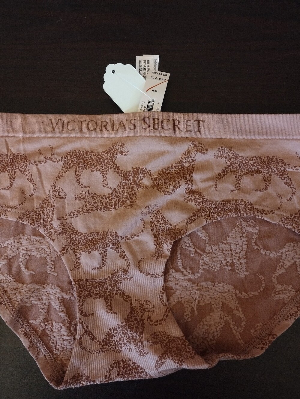 NWT Victoria's Secret Dusty Pink Leopard Seamless Hipster Hiphugger Small